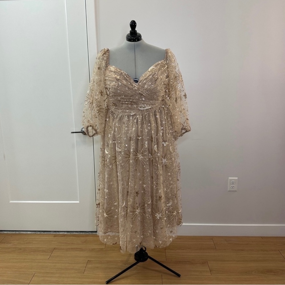 Eloquii | 22 | Ruched Bodice Novelty Sequin Dress